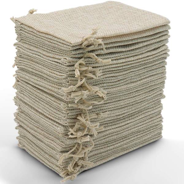 30 kpl 9x12cm Jute-kasseja, pellavapussukkeja, uudelleenkäytettäviä lahjapusseja, Jute-kasseja kiristysnyörillä koruille
