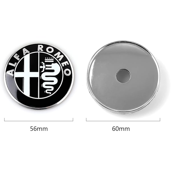 (musta) 4 kpl 60mm Auton pyörän keskiökeskuskannet Yhteensopiva Alfa Romeon kanssa