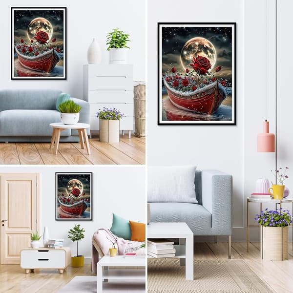 5D olohuoneen sisustus timanttimaalaus (30*40cm) 75
