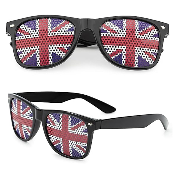 Olympic Games-U.K. Supporter Kit, 2 Pieces Blue White Red Glasses, France Supporter Sunglasses Fancy