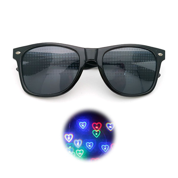 Ultimate Diffraction Briller - 3D Regnbue Hjerte Effekt - Perfekt Til Edm, Konsert Og Rave Tilbehør