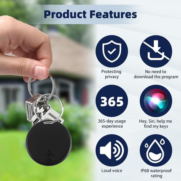 2 stk. Bluetooth GPS Tracker Nøglefinder med App Vandtæt Bagagetracker Smart Finder