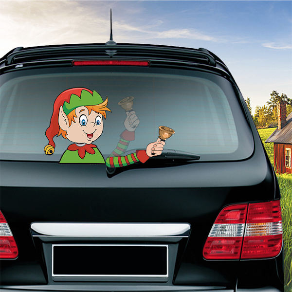 Bagagerudevisker Sticker Julemanden Vinker Vindue Visker