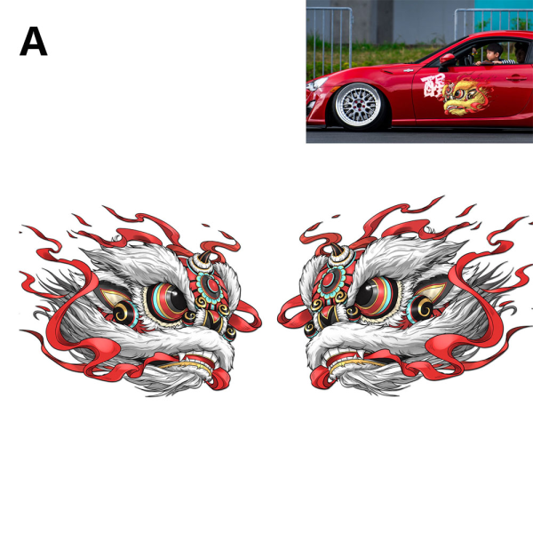 (A White)2 stk 3D Lion Car-45x35cm-klebende bilvinduskroppsklistremerker Bilstyling dekorasjonsklistremerker