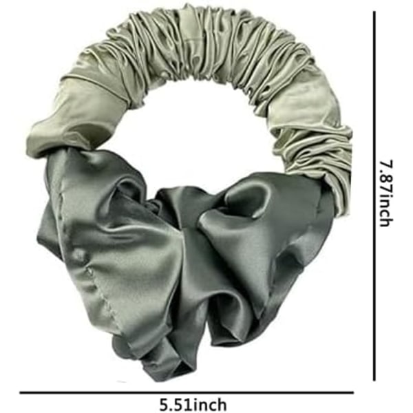 Varmefri krølling silkescrunchie for kvinner, myk elastisk satin silke hårstrik, sovende stylingtilbehør, silkehestehale