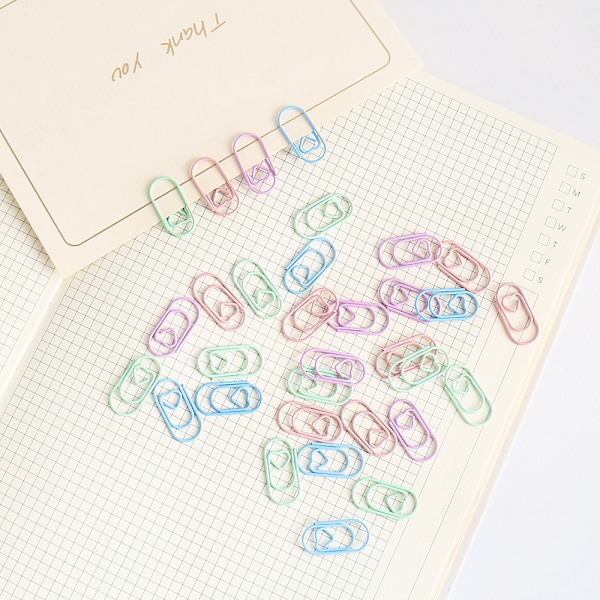 100-pack blå formade gem antirost halkfri design, set för kontor skola