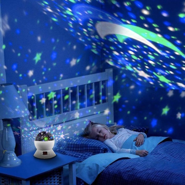 Star Projector Night Lights för barn med timer, presenter för flickor a
