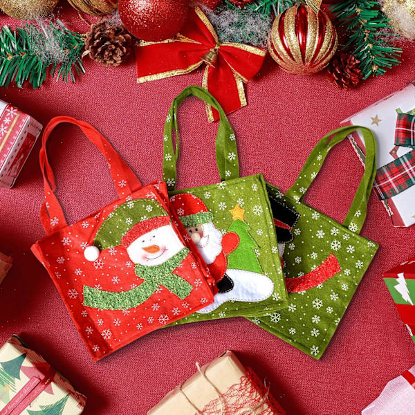 3 stk. juleposer - Snemand, julemand, julegodteposer til jul