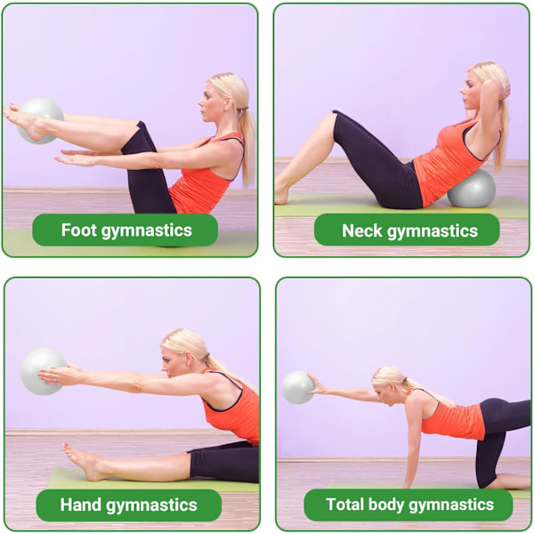 25 cm blød pilatesbold/lille træningsbold - mini yogabold, corebold, balletbold, lille ex Grey