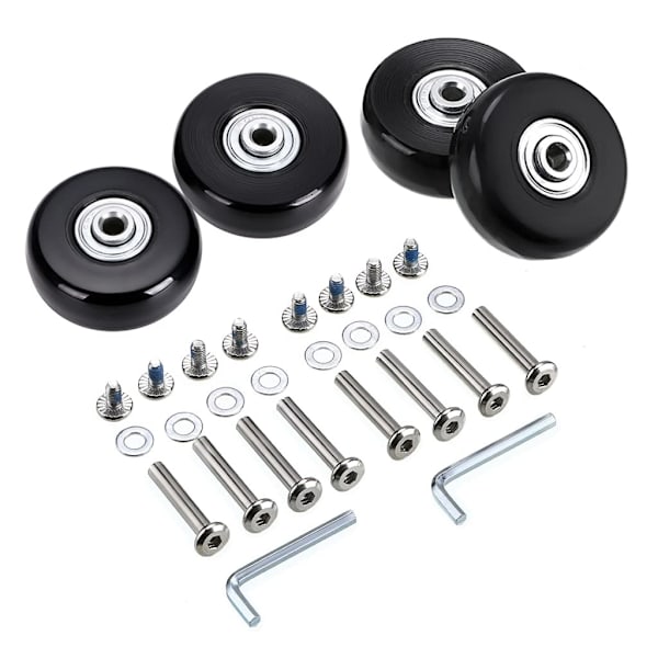 45 x 18mm Set med 4 gummisvängbara resväskhjul