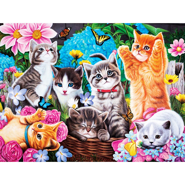 30x40cm Kit#E 5D DIY Timanttimaalaus, Kissat Timanttimaalaus, P