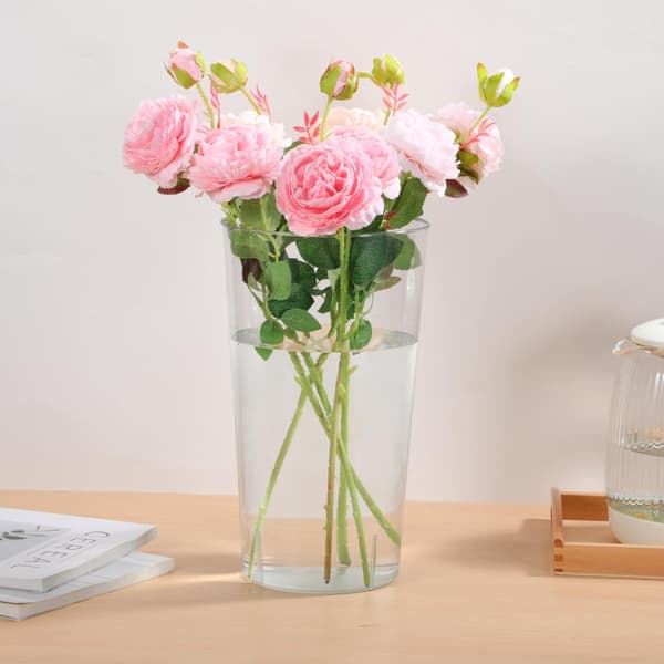 Klar plastblomvas för blomsterbutik, bröllopsbordsdekoration, blomsterarrangemang