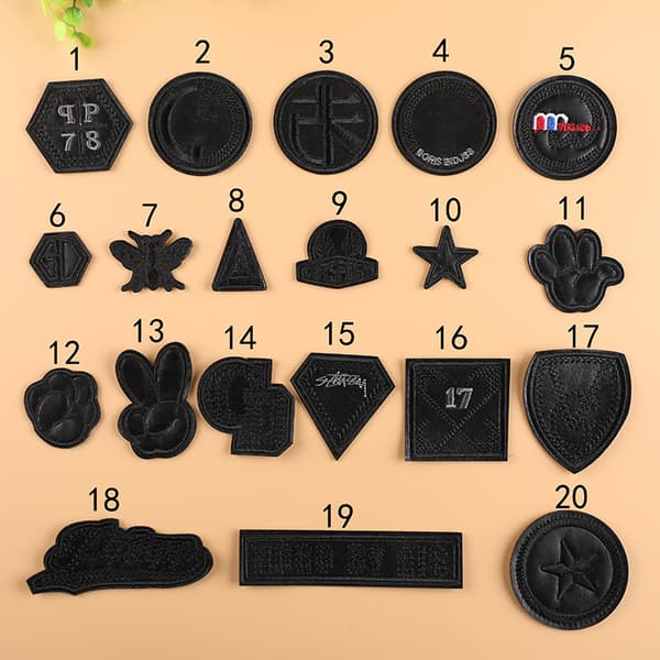 20 PCS Broderie Patch Thermocollant, Badge Noir Patch de Broder