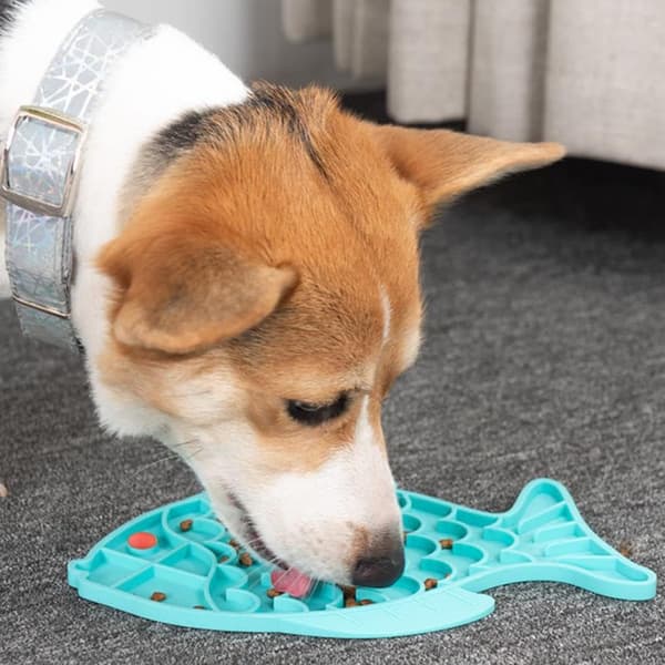 2 stk. Anti Glutton Hundekat Skål, Langsom Foder Skål til Hunde, Kæledyrslikke Måtte