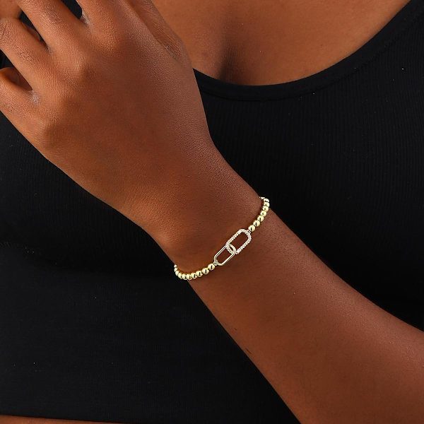 Stackbara armband för kvinnor, guldcharm armband, icke-missfärgande guldsmycken för kvinnor, trendiga