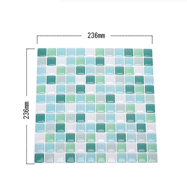 Papier Peint Carrelage Autocollant Vert 24x24 cm Style Mosaïque