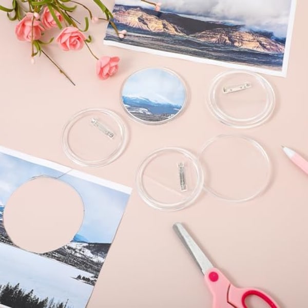 10 kpl Tyhjiä Nappeja 7,4 cm DIY-Napit Tee Omat Napit Mukautetut Napit Neuloilla Selkeä Kuva Napit