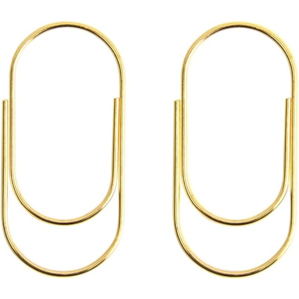 Guld Jumbo Store Papirclips 20 stk. Oversized Guld Papirclips 50 mm/2 tommer Skridsikker Glat Finish Ståltråd Kontorartikler Tilbehør