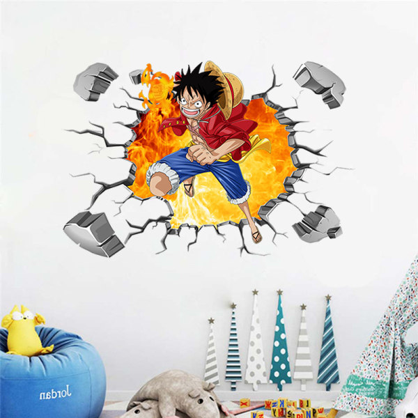Blå dröm 3D roi voleur de mer Road fly väggdekal pojke sovrum kreativ Doodle teckning ani