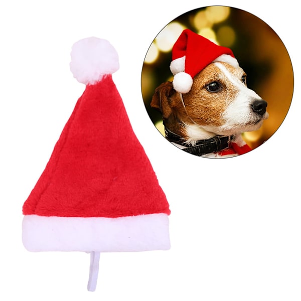 2 stk. Julemandshue til kæledyr, Julekostume i Plys til Hunde