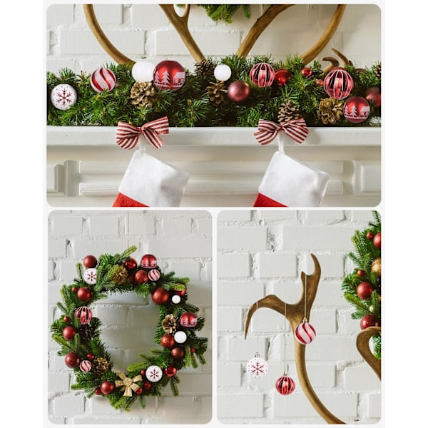Julgranskulor Set, 44 Stycken Plastjulgranskulor Set, Chr