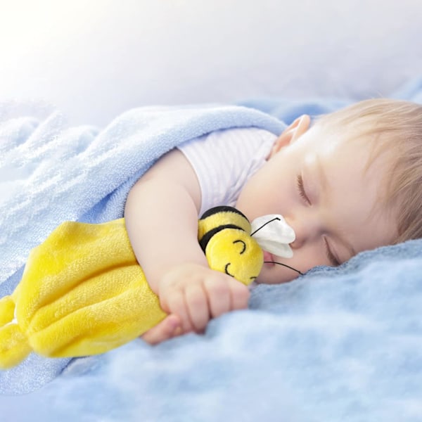 Baby Soft Sikkerhedstæppe Baby Snuggle Legetøj Plys Dyr Tæppe Baby Trøstetæppe Spiseligt Bee