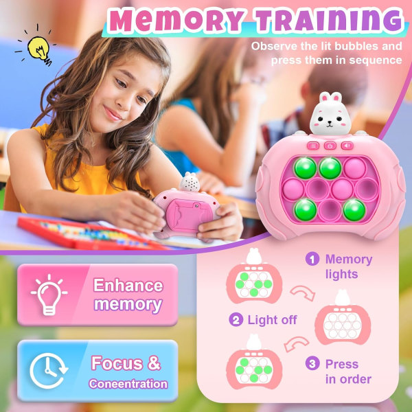2-pak elektronisk pop it-legetøj - pædagogisk refleksspil, Bubble G
