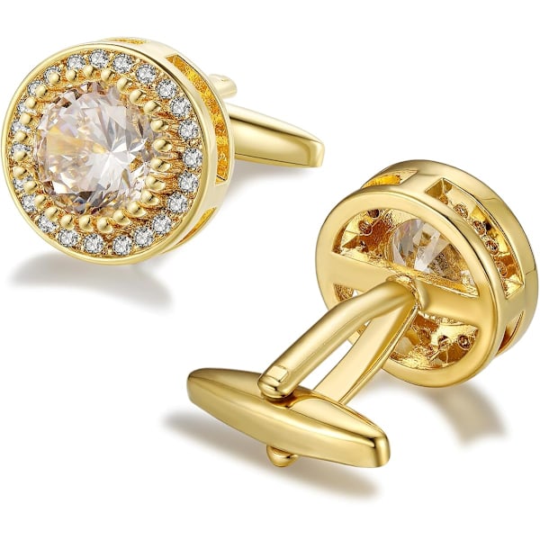 Krystal Manschetknapper til Mænd CZ Manschetknapper Glimtende Diamant Guld Prydede Manschetknapper til Bryllup Brudgom Bedste Mand