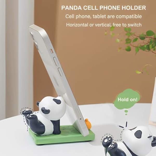 Yoga Panda Mobiltelefonställ för skrivbord, Söta Björnen Smartphone Telefonhållare för skrivbord, Unik iPhone Ställhållare, Söt An