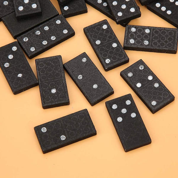 28 bitars/set av barns pedagogiska träkort professionella leksaker set dominobrickor set för vuxna L
