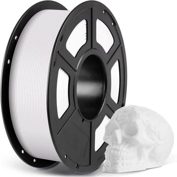 (Valkoinen) PLA-filamentti 3D-tulostimelle, valkoinen, 1 kg 1,75 mm:n PLA-filamenttia
