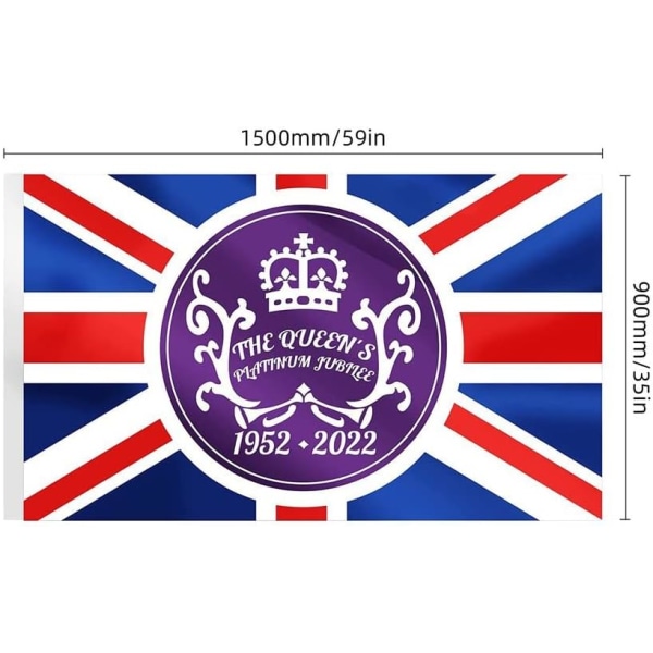 Storbritannien brittisk drottning Elizabeth II flagga 3x5 fot UK Roy