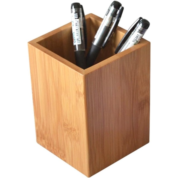 Bambu Trä Skrivbord Penna Pennhållare Ställ Multi Purpose Använd Penna