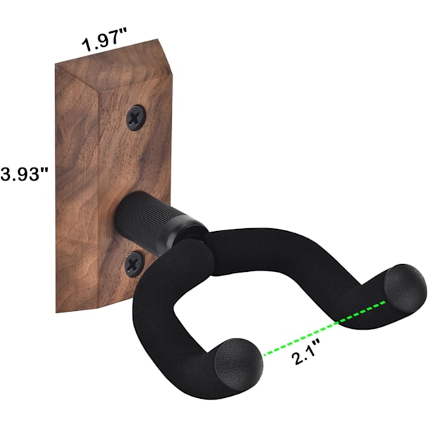 Gitarrväggfäste 4-pack Gitarrvägghängare med roterbar mjuk gitarrkrok för gitarrer i alla storlekar U-formad gitarrhållare i trä för akustisk gitarr