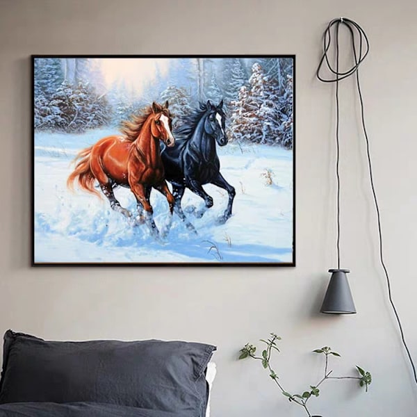 30x40cm Kit#C 5D DIY Diamantmålning, Häst