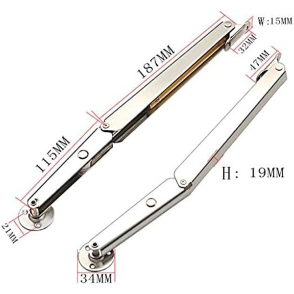 2-pack 100N gasfjädrar, lyftlockstöd gångjärn, hydraulisk gasfjäder för lyft av möbeldörrar