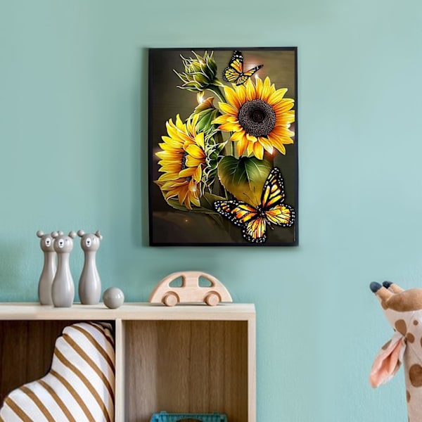 2 kpl (Keltainen Perhonen) Timanttimaalauspakkaukset Aikuisten, 12x16 Tuuman DIY Maalaa Numeroilla Aikuisten Aloittelijoille, DIY Fu