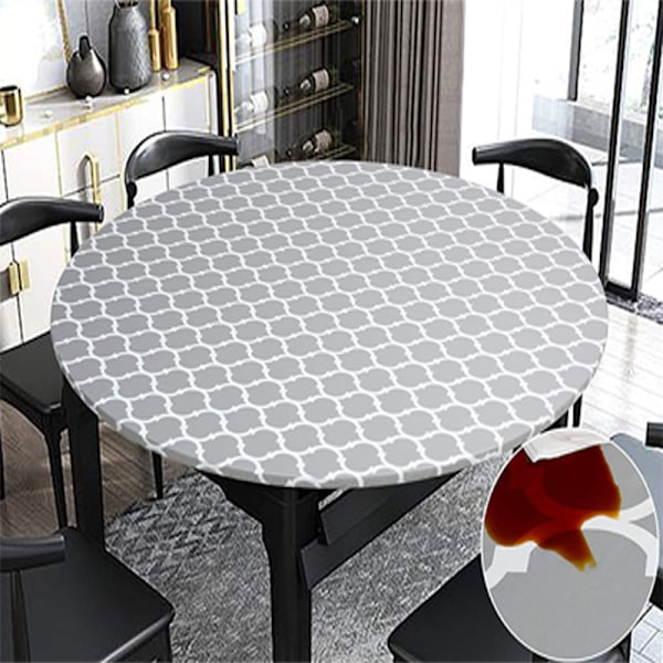 Flanell elastisk rund bordsduk tryckt marockanskt stretch bordsduk elast 72 inches in diameter