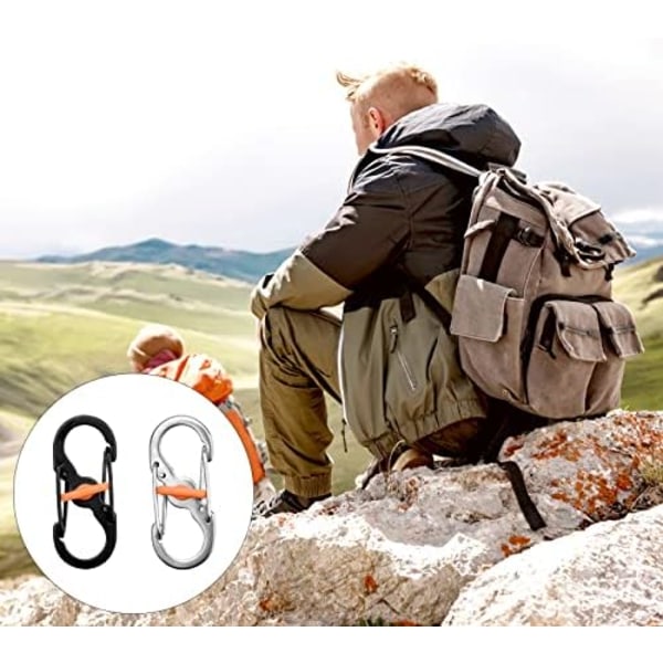 10 stk. Små Skrueøje Karabiner Små Karabiner Mini S Nøglering Camping Mini S Klips Metal Spænde Dobbelt