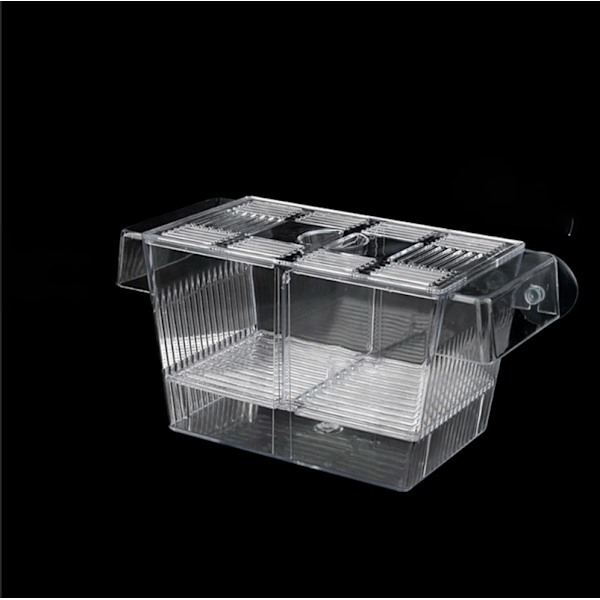 Yngelrum, 20,5X9,9X9,5 cm - 3 i 1 Akvarium Fiskuppfödningstank med Lock, Flytande, Transparent