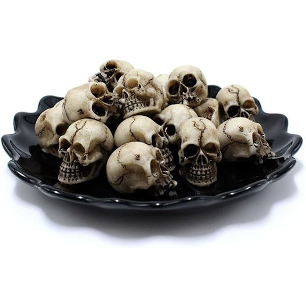 20 st miniatyrskallar Dekor Skallefigur Realistisk Skelettskallar Mini Skallar Prydnader för Halloween