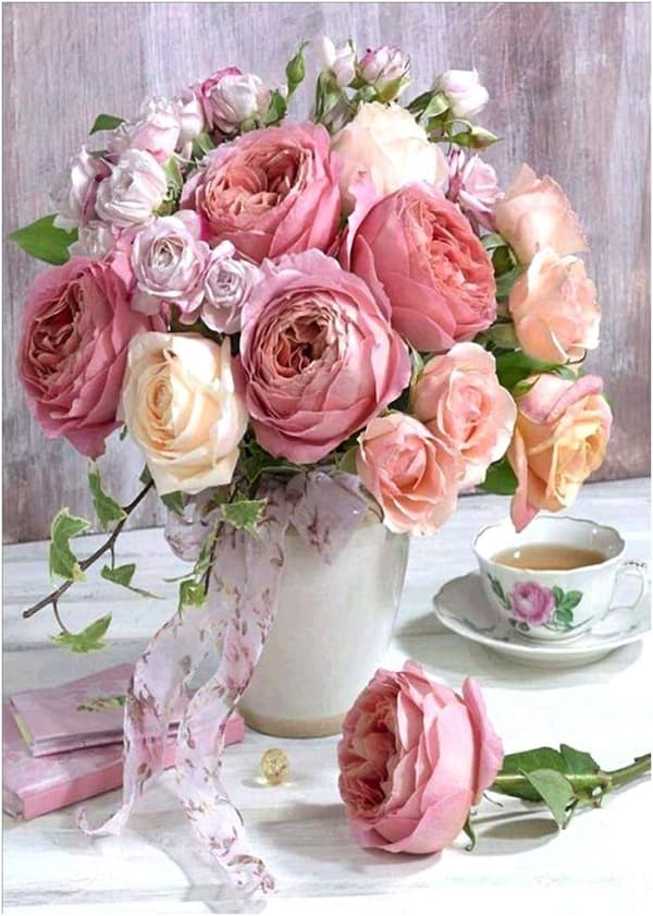 5D Diamantmaleri Kit  Rose Diamantmaleri Kit  Komplette Ki