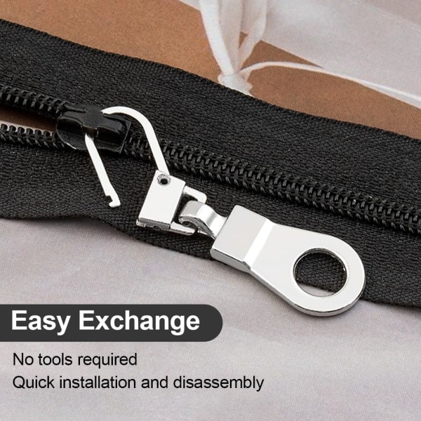 10 stk Zipper Pulls Zipper Repair - for reparasjon av ryggsekker, klær eller utvidede glidelåser