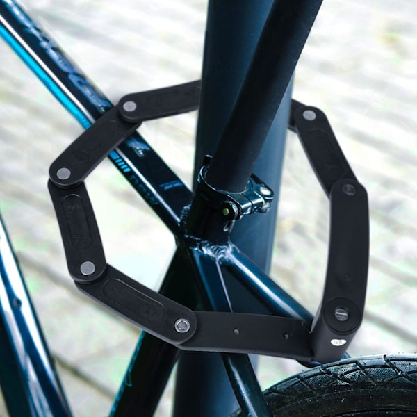 Sammenfoldelig cykellås, bærbar lås til cykler og elektriske løbehjul