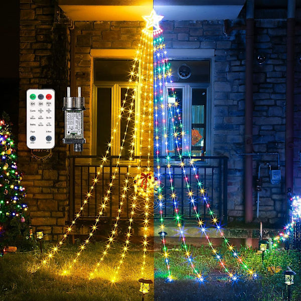 Joulukuusen valosarja, 350 LED 3,5 m jouluvalot, 2 värikytkintä joulukuusen valosarja
