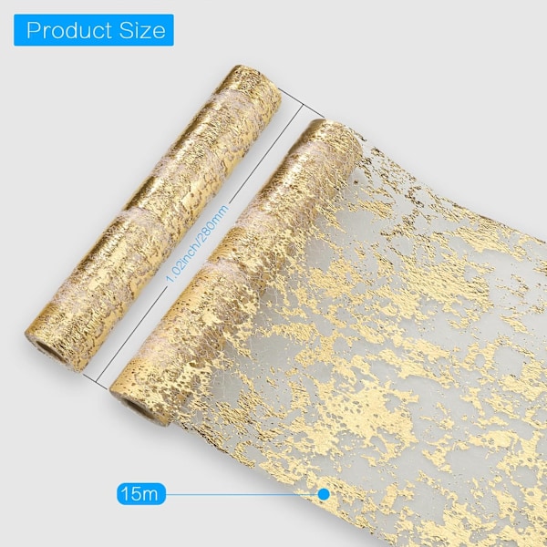 15Mx28cm Metallic Guld Bordslöpare Guldfolie Inslagning Band Id