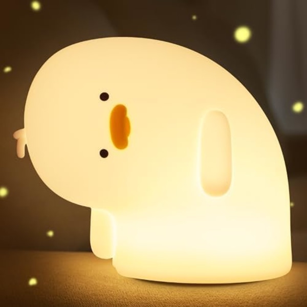 Duck Night Light, Silicone Why Duck Lamp, Silica Gel Nursery Bedside Lamp with Dimmable Rechargeable, Best Decor for Bed