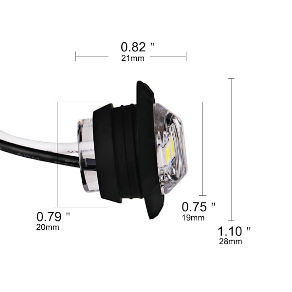 10 stk. 3LED lastbil sidelampe LED lastbil signallamp buslampe ho