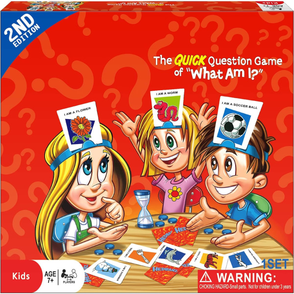 Vem är det? - Brädspel med avdrag - Brädspelsversion, Kortspel för snabbfrågor för vuxna och barn
