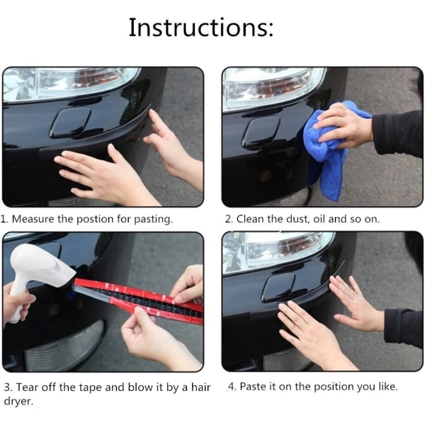 Pakkauksessa 2, Universal Rubber Anti-Collision Car Corner Puskurin suoja
